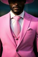 AI generated man with pink suits photo