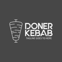 logotipo de shawarma para restaurantes y mercados. plantilla de logotipo de doner kebab. vector