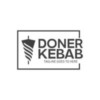 logotipo de shawarma para restaurantes y mercados. plantilla de logotipo de doner kebab. vector