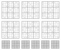 Sudoku game set  with answers. vector