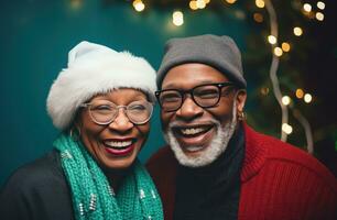 AI generated christmas smiling seniors elderly photo