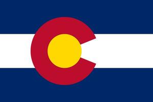 The official current flag of Colorado USA state . State flag of Colorado. Illustration. photo