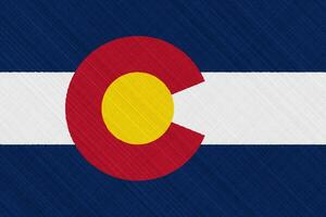 Flag of Colorado USA state on a textured background. Concept collage. photo