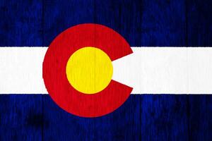 Flag of Colorado USA state on a textured background. Concept collage. photo