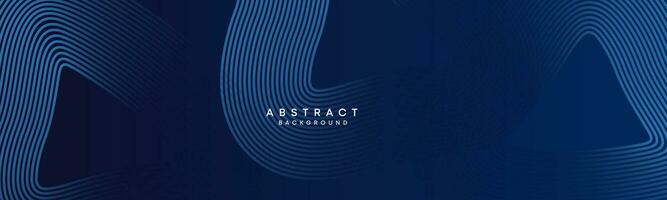 Abstract Dark Blue Waving circles lines Technology Background. Modern gradient with glowing lines shiny geometric shape and diagonal, for brochure, cover, poster, banner, website, header vector