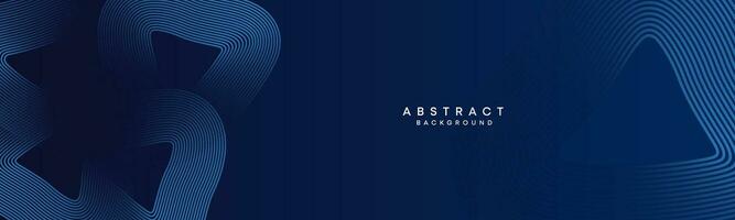 Abstract Dark Blue Waving circles lines Technology Background. Modern gradient with glowing lines shiny geometric shape and diagonal, for brochure, cover, poster, banner, website, header vector