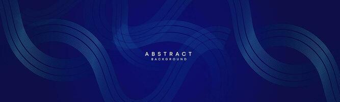 Abstract Dark Blue Waving circles lines Technology Background. Modern gradient with glowing lines shiny geometric shape and diagonal, for brochure, cover, poster, banner, website, header vector