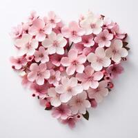 AI generated flowers are arranged into a large decorative heart shape photo