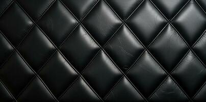 AI generated black leather background texture photo