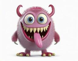 AI generated Tongue-Tied Monster. A Cute and Playful Creature Sporting a Long Tongue, Adding a Touch of Whimsy and Charm to Its Adorable Appearance. photo