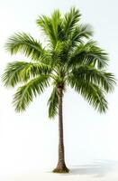 AI generated the palm tree isolated on white, photo