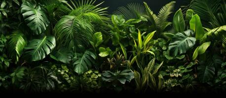 AI generated tropical foliage, plants photo