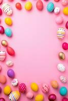 AI generated A cheerful composition of festive Easter eggs photo