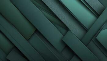 AI generated Texture dark green background banner panorama long with 3d geometric triangular gradient shapes for website, business, print design template metallic metal paper pattern illustration wall photo