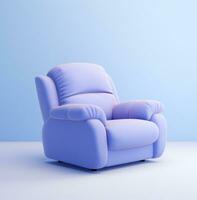 AI Generated a blue recliner chair with legs isolated photo