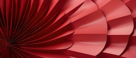 AI generated an image with several red paper fan blades on a white background, photo