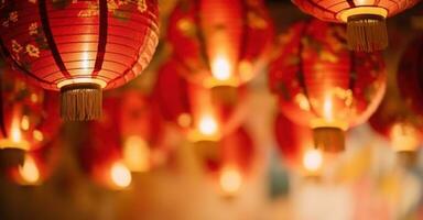 AI generated an image of paper lanterns on a walkway, photo