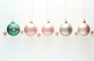 AI generated christmas decorations on a white background photo