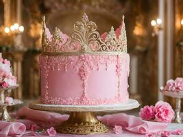 Pink Princess Inspired Cake photo