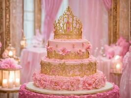 Pink Princess Inspired Cake photo