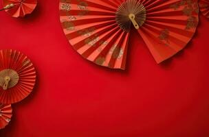 AI generated decorating with paper fans, paper lanterns or paper streamers, photo