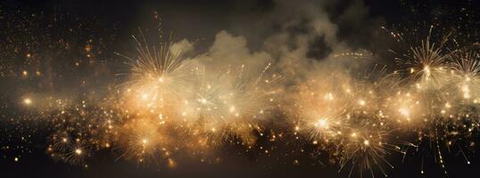 AI generated firework background that glows in the sky photo