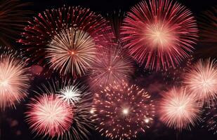 AI generated fireworks explode into the sky, photo