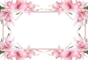 ai generado rosado flores marco foto
