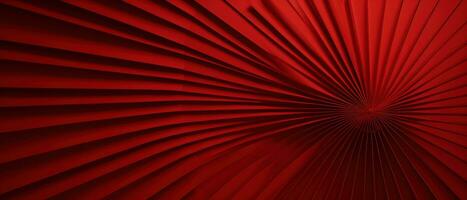 AI generated red paper fan flower on red background photo