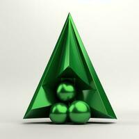 AI generated green 3d model christmas tree in the green photo