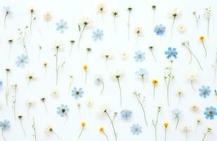 AI generated wild flowers isolated background on white photo