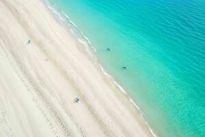 AI generated aerial view of the tropical beach and ocean. Pro Photo