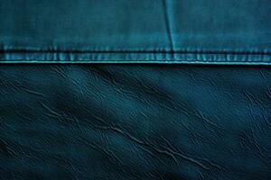 AI Generated blue denim background with stitching and pockets photo