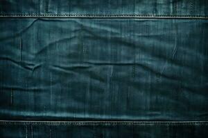 AI Generated blue denim background with stitching and pockets photo