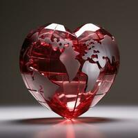 ai generado un planeta en el forma de un corazón. el mundo como un corazón. foto