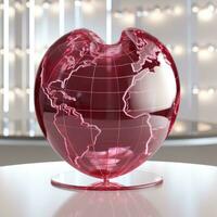 AI Generated A planet in the shape of a heart. The world as a heart. photo