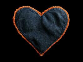 AI Generated A heart made of denim. Denim texture and heart. photo