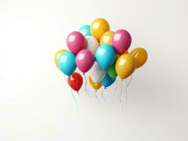 ai generado un grupo de globos en un blanco antecedentes foto