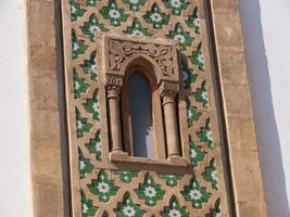 a window with a clock on it photo