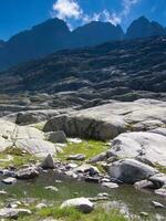 a large mountain in the background photo