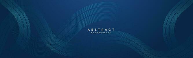 Abstract Dark Blue Waving circles lines Technology Background. Modern gradient with glowing lines shiny geometric shape and diagonal, for brochure, cover, poster, banner, website, header vector