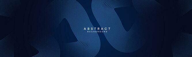 Abstract Dark Blue Waving circles lines Technology Background. Modern gradient with glowing lines shiny geometric shape and diagonal, for brochure, cover, poster, banner, website, header vector