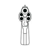 Gun line art front view vector isolater