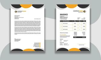 Corporate modern professional clean business invoice and letterhead design template with yellow blue green and red color creative modern letter head design template for your project letterhead. vector