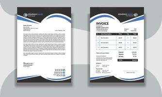Corporate modern professional clean business invoice and letterhead design template with yellow blue green and red color creative modern letter head design template for your project letterhead. vector