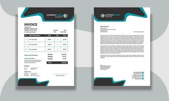 Corporate modern professional clean business invoice and letterhead design template with yellow blue green and red color creative modern letter head design template for your project letterhead. vector