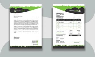 Corporate modern professional clean business invoice and letterhead design template with yellow blue green and red color creative modern letter head design template for your project letterhead. vector