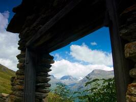 a window in a stone building photo