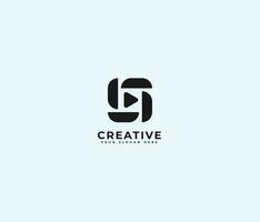 Video play logo icon, video editor minimalist abstract app logo template vector