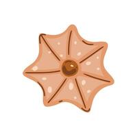 Cookies in the shape of a star with jam in the center. An isolated cookie on a white background. Single cookie icon vector